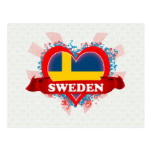 Vintage I Love Sweden Post Cards