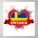 Vintage I Love Sweden Posters