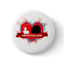 Vintage I Love Switzerland Button
