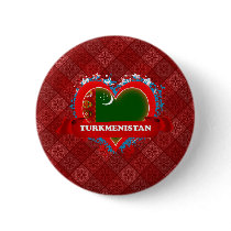 Vintage I Love Turkmenistan Button