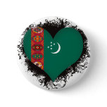 Vintage I Love Turkmenistan Button