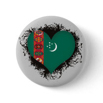 Vintage I Love Turkmenistan Pinback Buttons