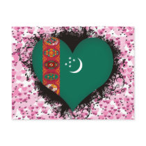 Vintage I Love Turkmenistan Post Card