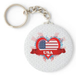 Vintage I Love Usa Keychains