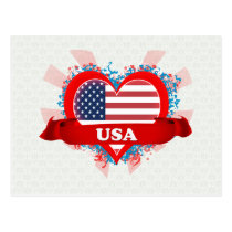 Vintage I Love Usa postcards