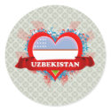 Vintage I Love Uzbekistan stickers by representmycountry Vintage I Love Uzbekistan stickers