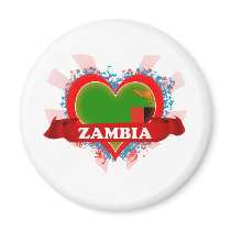 Vintage I Love Zambia Magnet