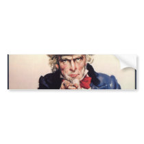 Vintage "I Want You" US Army Uncle Sam Bumper Sticker