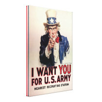 Vintage "I Want You" US Army Uncle Sam Wrapped Can Canvas Print