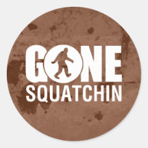 Vintage ido de Squatchin Etiquetas Redondas