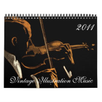 Vintage Illustration 2011 Music Calendar