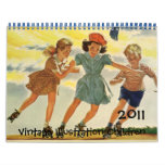 Vintage Illustration Children Calendar