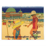Vintage Illustration Children Calendar