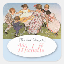 Vintage illustration children's bookplate stickers