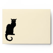 Vintage Illustration Halloween Black Cat Envelopes