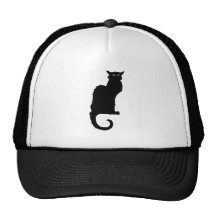 Vintage Illustration Halloween Black Cat Hat