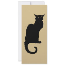 Vintage Illustration Halloween Black Cat Invites