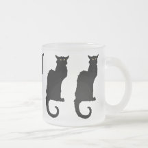 Vintage Illustration Halloween Black Cat Coffee Mugs