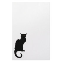 Vintage Illustration Halloween Black Cat Stationery