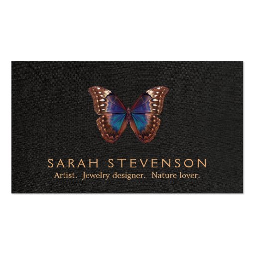 Vintage Illustration of Butterfly Wing Jewelers Business Card Templates (front side)