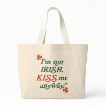 Vintage I'm not Irish Kiss Me Anyway Canvas Bags