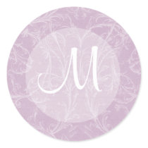 Vintage in Purple Monogram Seal Round Sticker