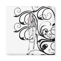 Vintage In Stylish Square Magnet by myhome71 Vintage In Stylish Square Magnet