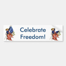 Vintage Independence and Freedom Bumper Stickers