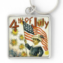 Vintage Independence Day Key Chain