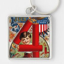 Vintage Independence Day Keychain