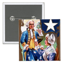 Vintage Independence Day Pinback Button