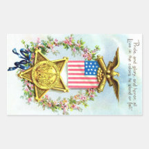 Vintage Independence Day Rectangular Stickers