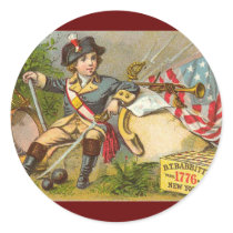 Vintage Independence Day Round Sticker