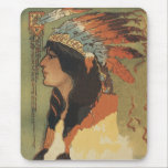 Vintage Indian Girl Mouse Pad