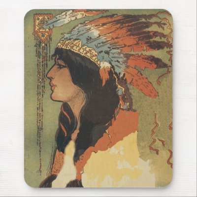 Vintage Indian Girl Mouse Pad Zazzle_mousepad Vintage Indian Girl Mouse Pad Zazzle_mousepad