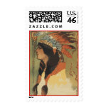 Vintage Indian Girl Stamp