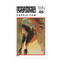 Vintage Indian Girl Stamp