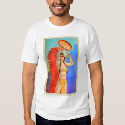 Vintage Indian Princess Pin Up Art Girl Tee Shirt
