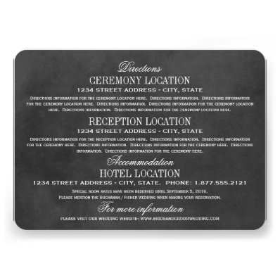 Vintage Information Cards | Black Chalkboard Style