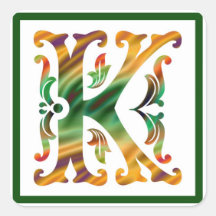 Vintage Initial K- Monogram K Stickers