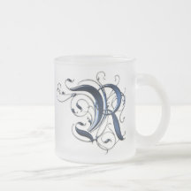 Vintage Initial R Coffee Mugs