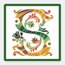 Vintage Initial S - Monogram S Sticker