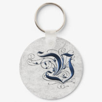 Vintage Initial V keychains
