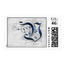 Vintage Initial V Postage