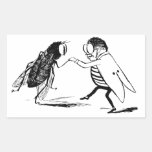 Vintage Insects Dancing; Bluebottle Fly Rectangular Stickers