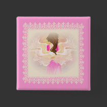 Vintage Inspired Angel Art Pin buttons by Victoreeah Vintage Inspired Angel Art Pin buttons