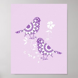 Vintage Inspired Birds On A Branch Pretty Picture Poster