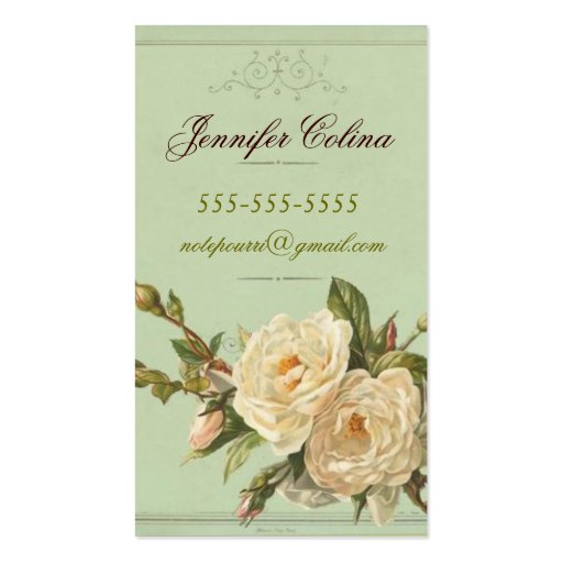 Vintage Inspired Calling Card Business Card Template (front side)
