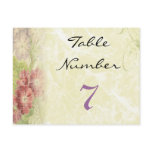 Vintage Inspired Floral Table Numbers Post Cards