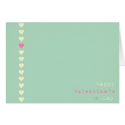 Vintage Inspired Green Heart Valentine's Day Card